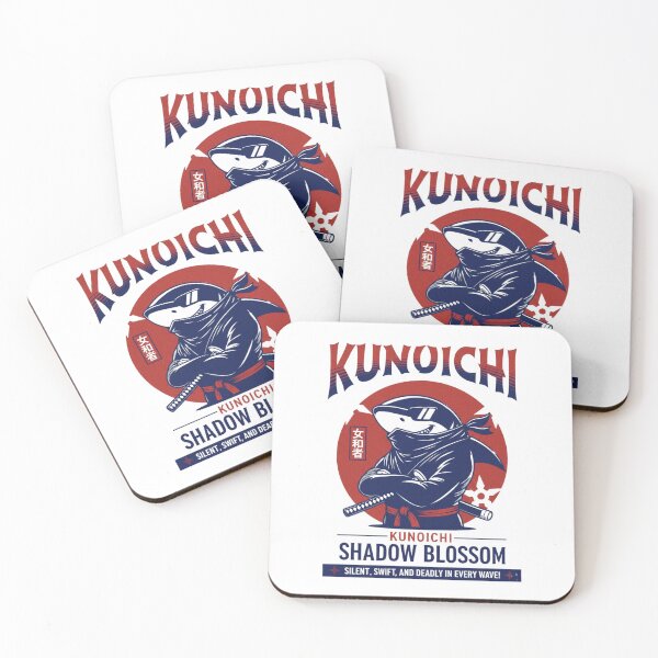 Item preview, Kunoichi’s Courage — Japanese Shark Ninja Illustration with Katana and Mountain Sunset designed and sold by Colorful-Garden.