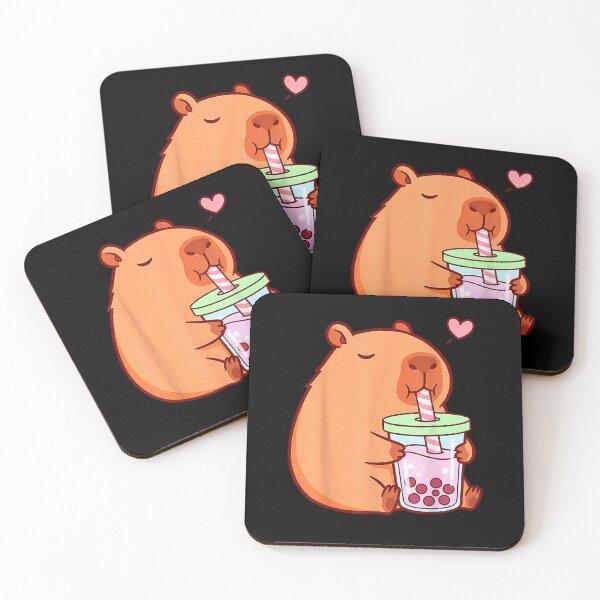 Item preview, Cute Capybara Kawaii Anime Girls Drinking Boba Tea Lover Art for Men Women Kids , Capybara Gift Lover  designed and sold by DZIRI NAJAT.