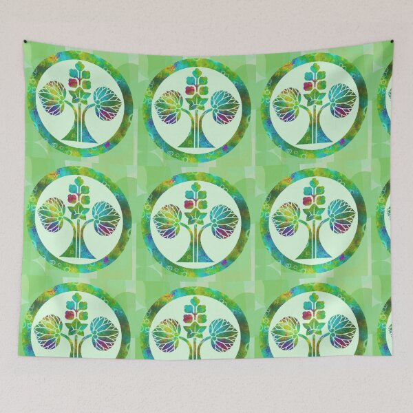 Item preview, Kamon-maruni-kawari-hanatachi-aoi・1 designed and sold by KamonPopArt.