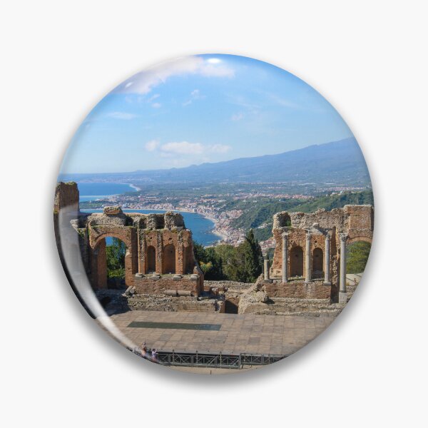 Item preview, Ancient Greek Theatre of Taormina and Mount Etna View designed and sold by mitzobs.