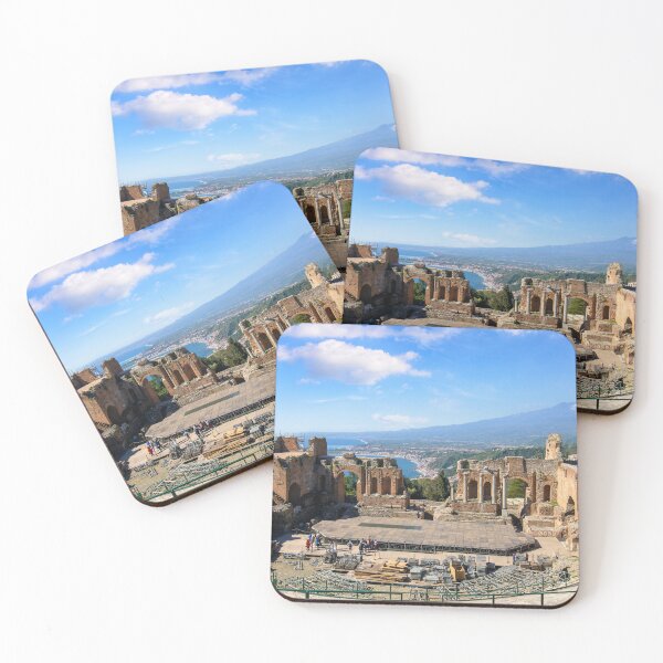 Item preview, Ancient Greek Theatre of Taormina and Mount Etna View designed and sold by mitzobs.
