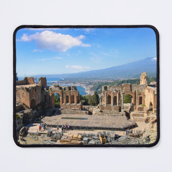 Item preview, Ancient Greek Theatre of Taormina and Mount Etna View designed and sold by mitzobs.