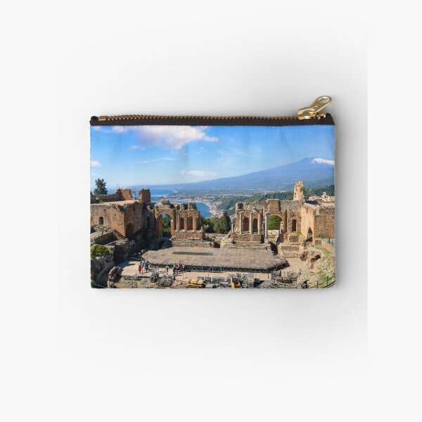 Item preview, Ancient Greek Theatre of Taormina and Mount Etna View designed and sold by mitzobs.