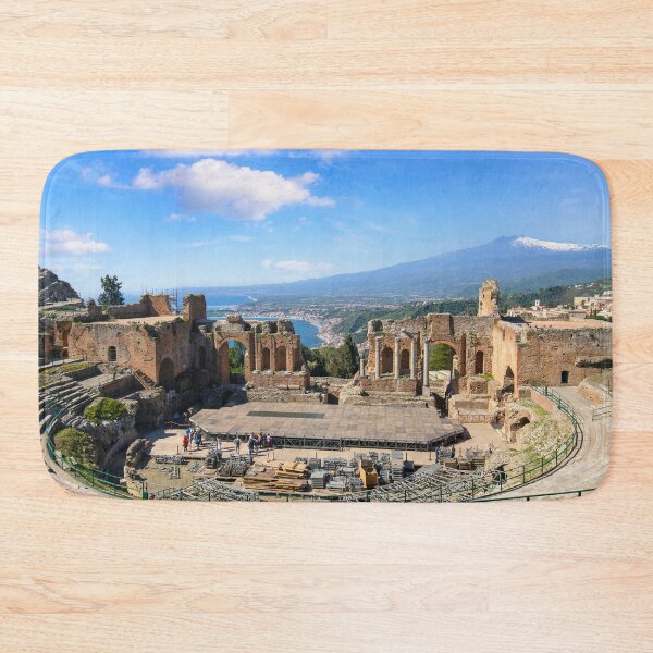 Item preview, Ancient Greek Theatre of Taormina and Mount Etna View designed and sold by mitzobs.