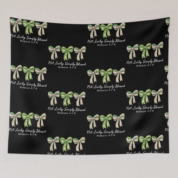 Item preview, Not Lucky Simply Blessed Roman 47-8 Christian Coquette Bow St Patricks Day designed and sold by pansak.
