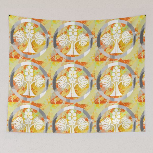 Item preview, Kamon-maruni-kawari-hanatachi-aoi・2 designed and sold by KamonPopArt.
