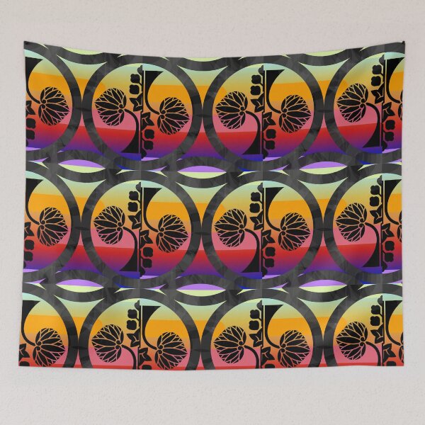 Item preview, Kamon-maruni-kawari-hanatachi-aoi・3 designed and sold by KamonPopArt.