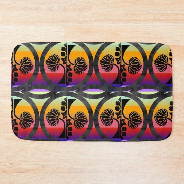 Item preview, Kamon-maruni-kawari-hanatachi-aoi・3 designed and sold by KamonPopArt.