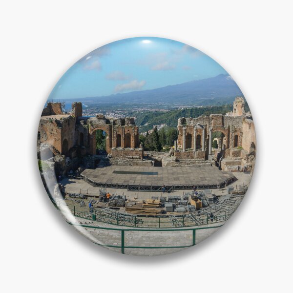 Item preview, Ancient Greek Theatre of Taormina and Mount Etna View designed and sold by mitzobs.