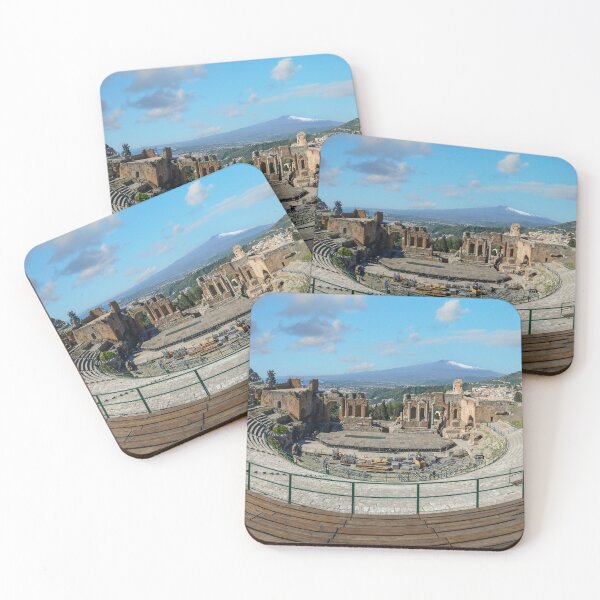 Item preview, Ancient Greek Theatre of Taormina and Mount Etna View designed and sold by mitzobs.