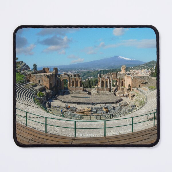 Item preview, Ancient Greek Theatre of Taormina and Mount Etna View designed and sold by mitzobs.