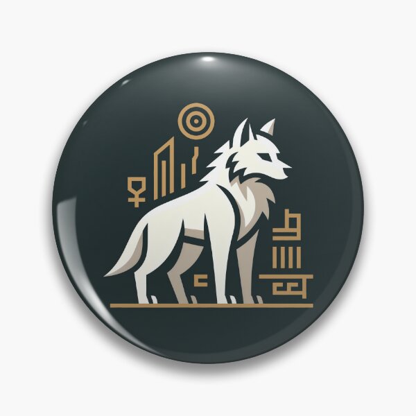 Item preview, Geometric White Wolf Spirit Animal Modern Minimalist Wildlife Art designed and sold by SplashTastic.
