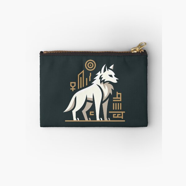 Item preview, Geometric White Wolf Spirit Animal Modern Minimalist Wildlife Art designed and sold by SplashTastic.