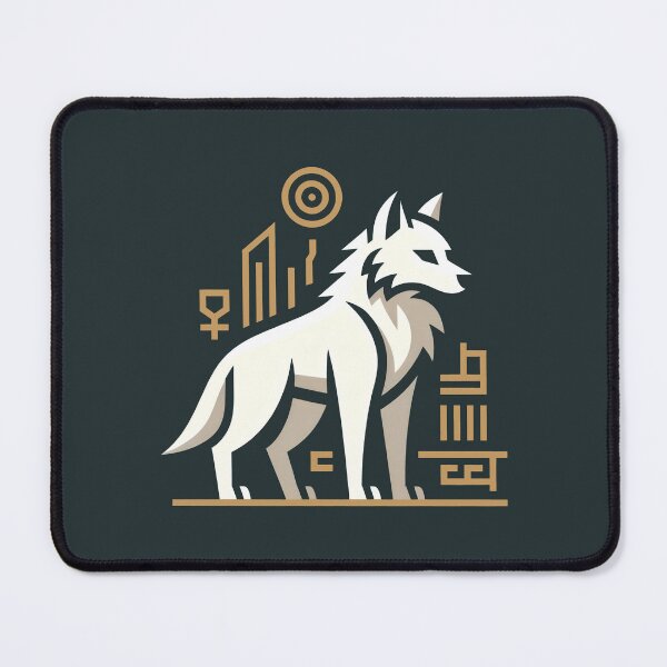 Item preview, Geometric White Wolf Spirit Animal Modern Minimalist Wildlife Art designed and sold by SplashTastic.