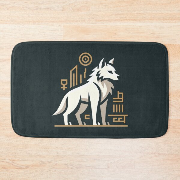 Item preview, Geometric White Wolf Spirit Animal Modern Minimalist Wildlife Art designed and sold by SplashTastic.