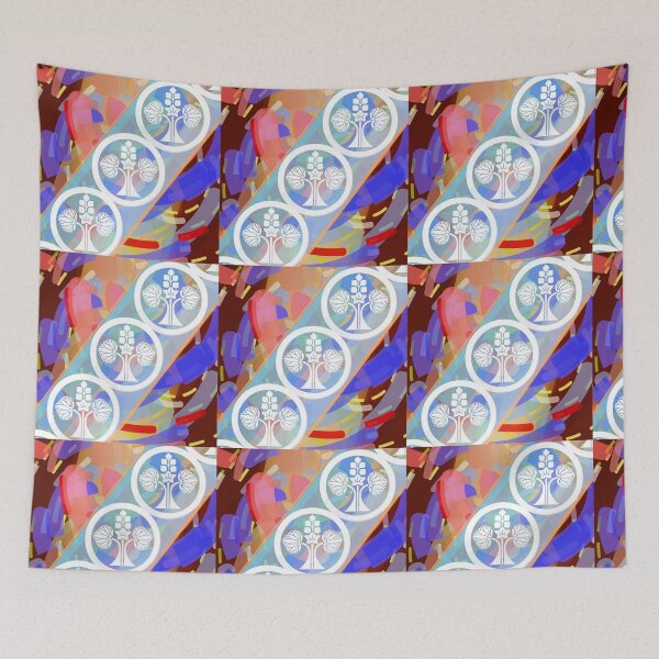 Item preview, Kamon-maruni-kawari-hanatachi-aoi・4 designed and sold by KamonPopArt.