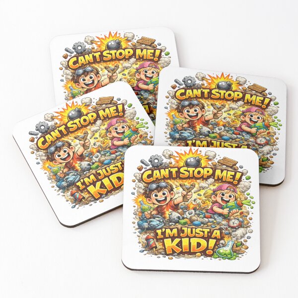 Item preview, Can’t Stop Me! I’m Just a Kid – Funny Cartoon Kids Chaos Design designed and sold by Sushikidsntod.
