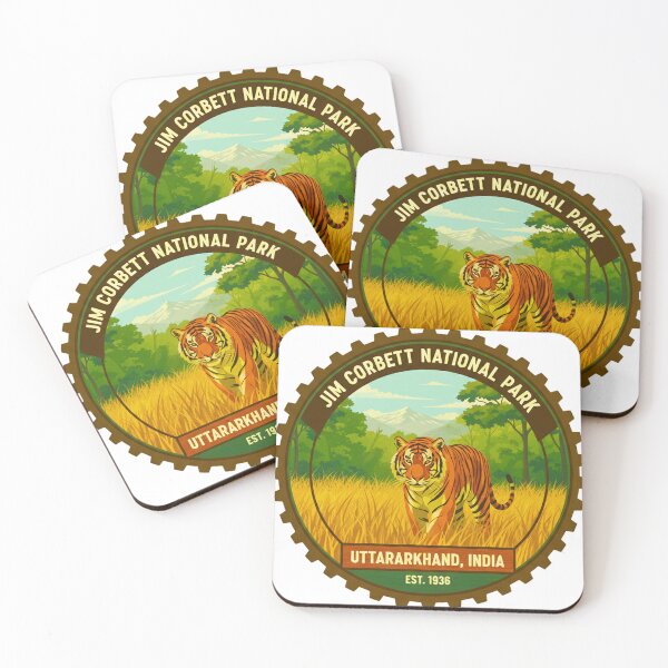 Item preview, Jim Corbett National Park Uttarakhand India - Vintage Bengal Tiger Nature Sticker designed and sold by MT-Hub | Cute Aesthetic Art, Stickers & Phone Cases.