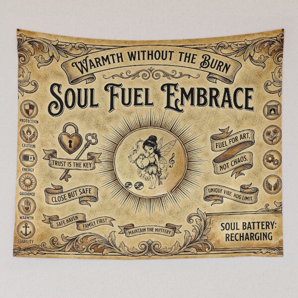 Item preview, Soul Fuel Embrace: Vintage Aesthetic Fairy & Inner Peace Map designed and sold by Hen-C-Art.