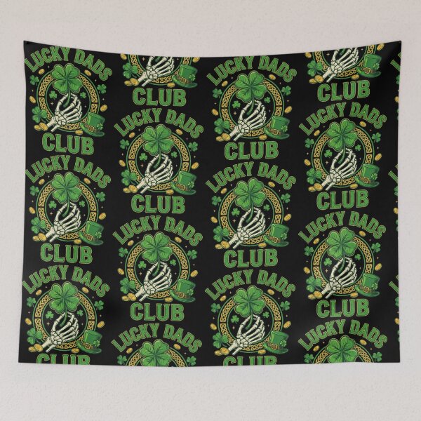 Item preview, Lucky Dads Club Father Funny Irish Skeleton Shamrocks St Patrick's Day designed and sold by pansak.