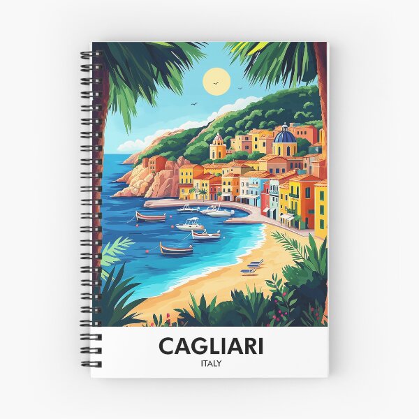 Item preview, Cagliari Italy Retro Travel Print designed and sold by HomeLivingCo.