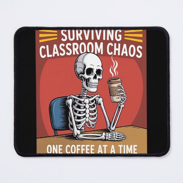 Item preview, Surviving Classroom Chaos, Skeleton Teacher Coffee designed and sold by brinbotty.