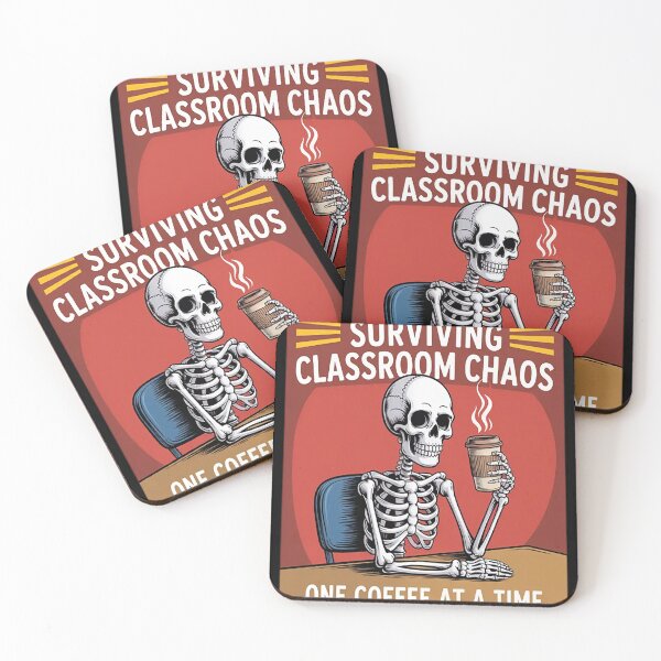 Item preview, Surviving Classroom Chaos, Skeleton Teacher Coffee designed and sold by brinbotty.