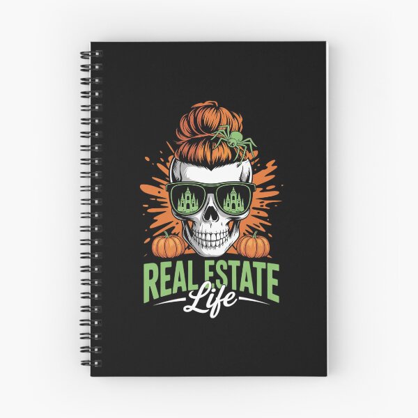 Item preview, Real Estate Life Halloween Scary Realtor Messy Bun Skull designed and sold by PowAcademy.
