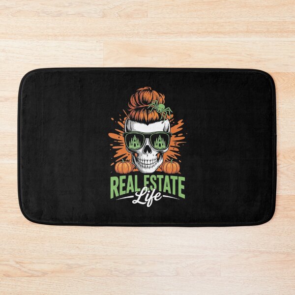 Item preview, Real Estate Life Halloween Scary Realtor Messy Bun Skull designed and sold by PowAcademy.