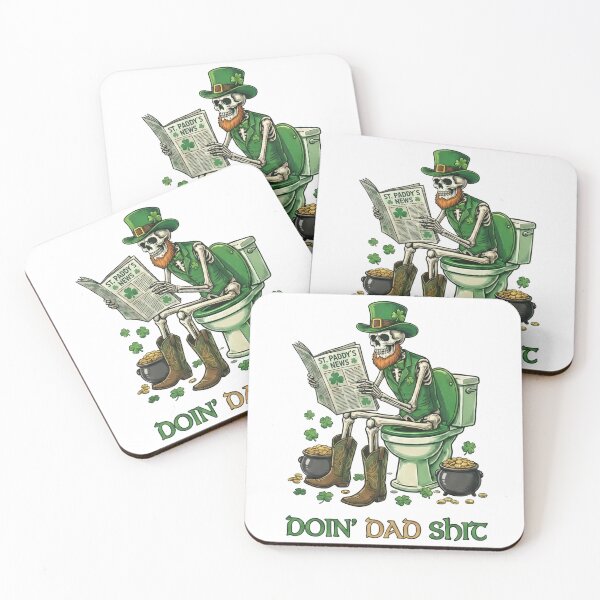 Item preview, Doing Dad Shit Dad Joke Skeleton Dad Newspaper In Toilet Funny Dad St Patricks Day designed and sold by pansak.