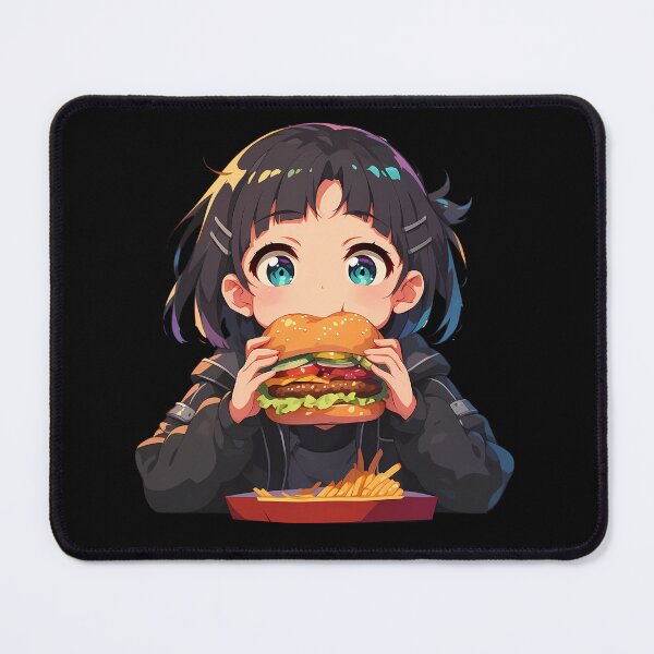 Item preview, Kirigaya Suguha Sword Art Online Anime Girl Kawaii Chibi Burger Bright Moment designed and sold by mildaclairmo.