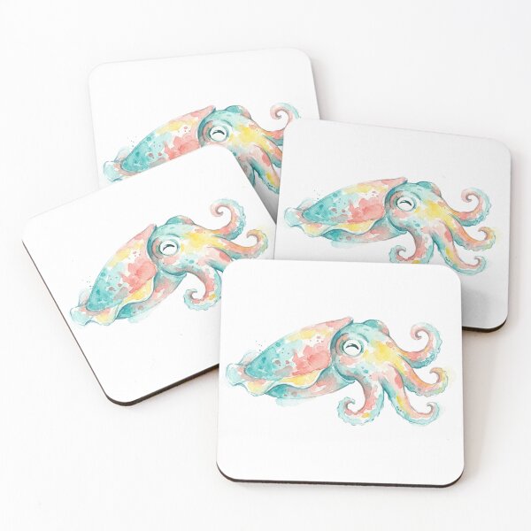Item preview, Kawaii Watercolor Cuttlefish designed and sold by xMErCUrY03x.