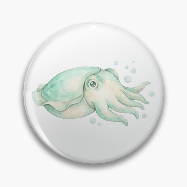 Item preview, Kawaii Watercolor Cuttlefish 4 designed and sold by xMErCUrY03x.