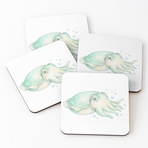Item preview, Kawaii Watercolor Cuttlefish 4 designed and sold by xMErCUrY03x.