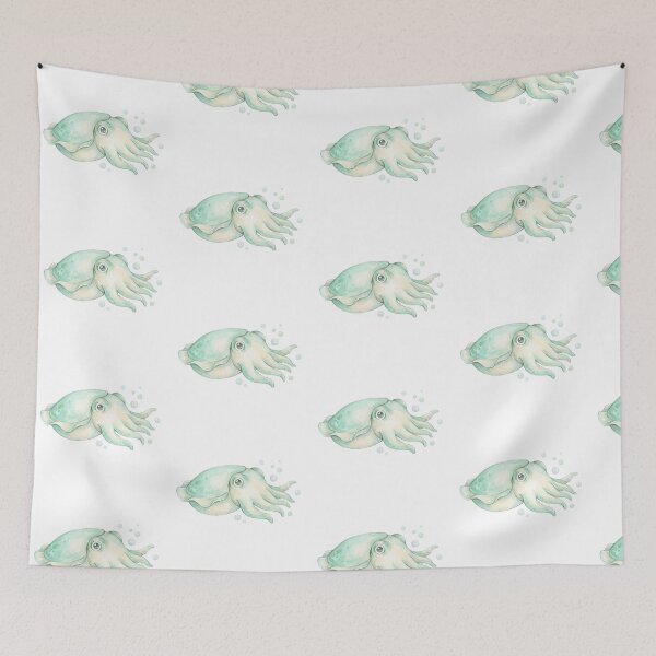 Item preview, Kawaii Watercolor Cuttlefish 4 designed and sold by xMErCUrY03x.