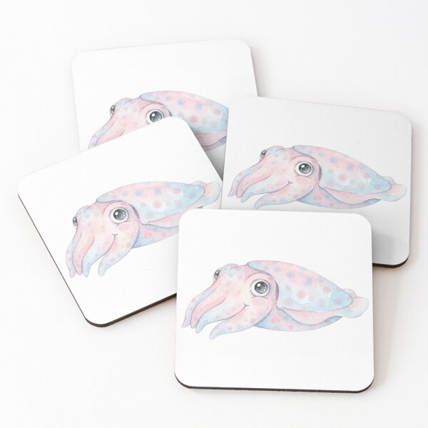 Item preview, Kawaii Watercolor Cuttlefish 6 designed and sold by xMErCUrY03x.