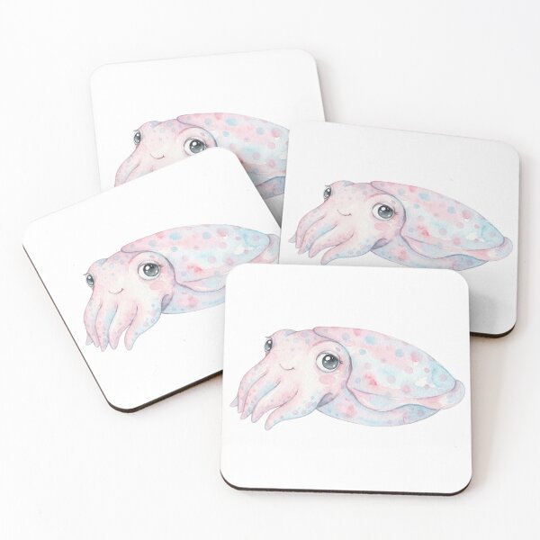 Item preview, Kawaii Watercolor Cuttlefish 7 designed and sold by xMErCUrY03x.