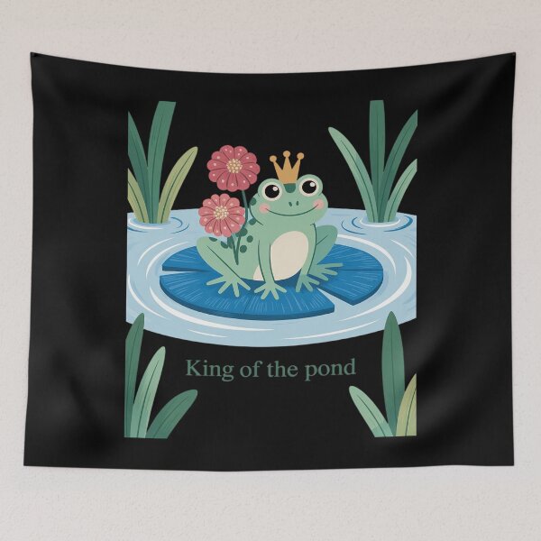 Item preview, Royal Frog Crowned Pond King Whimsical Nature Lover designed and sold by Tatianamiobi.