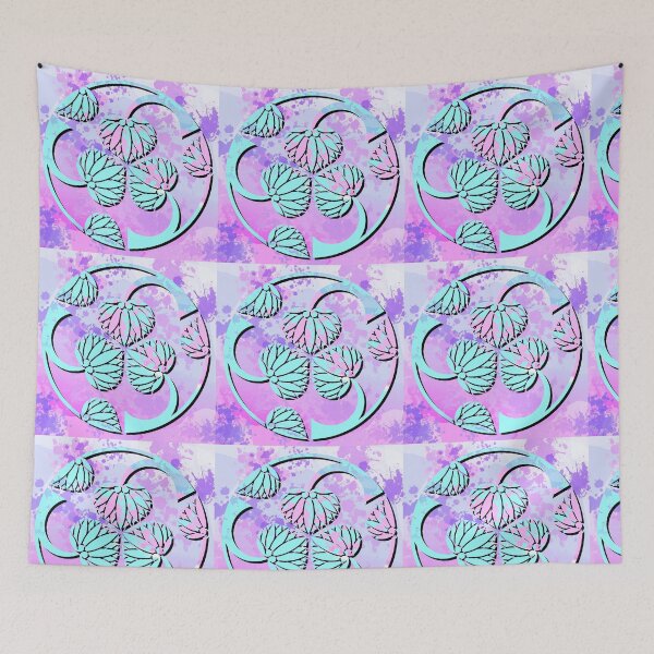 Item preview, Kamon-mitsuwari-tachi-aoi・2 designed and sold by KamonPopArt.