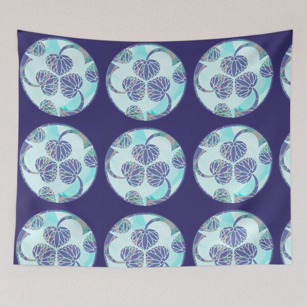 Item preview, Kamon-mitsuwari-tachi-aoi・3 designed and sold by KamonPopArt.