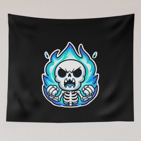 Item preview, Rage Mode Activated - Angry Cute Skeleton on Fire designed and sold by Cust-tshirts.