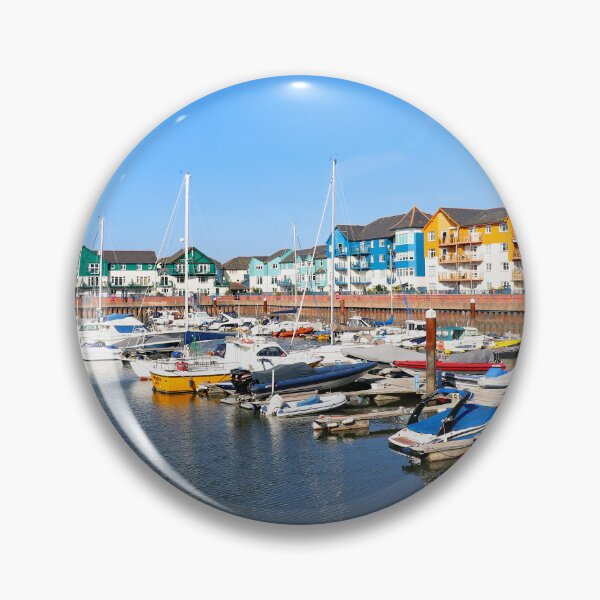 Item preview, Exmouth Marina Devon – Sunny Harbour Photography, Coastal Town Wall Art, South West England Seascape designed and sold by leonwoods.
