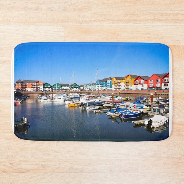 Item preview, Exmouth Marina Devon – Sunny Harbour Photography, Coastal Town Wall Art, South West England Seascape designed and sold by leonwoods.