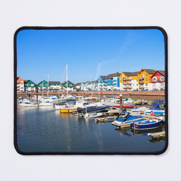 Item preview, Exmouth Marina Devon – Sunny Harbour Photography, Coastal Town Wall Art, South West England Seascape designed and sold by leonwoods.