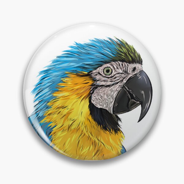 Item preview, Pretty Polly the colourful blue and yellow macaw parrot designed and sold by TraceyEvansArt.