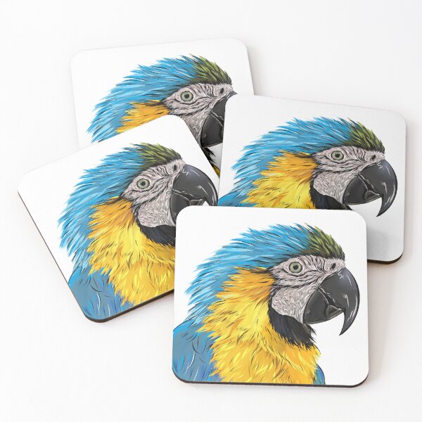 Item preview, Pretty Polly the colourful blue and yellow macaw parrot designed and sold by TraceyEvansArt.