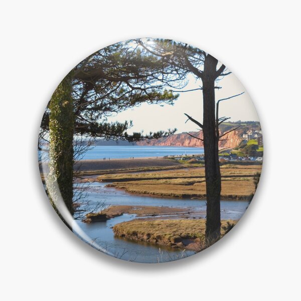 Item preview, Budleigh Salterton Pine Trees to Sea – Coastal Devon Photography, Scots Pine Seascape, Nature Wall Art designed and sold by leonwoods.