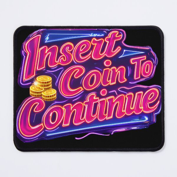 Item preview, Insert Coin To Continue - Neon Arcade Sign designed and sold by TheDuckprints.