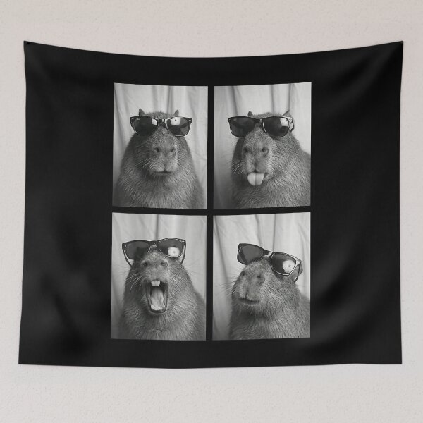 Item preview, Cool Capybara with Sunglasses PhotoBooth Funny Rodent Animal Art for Men Women Kids , Capybara Gift Lover  designed and sold by DZIRI NAJAT.