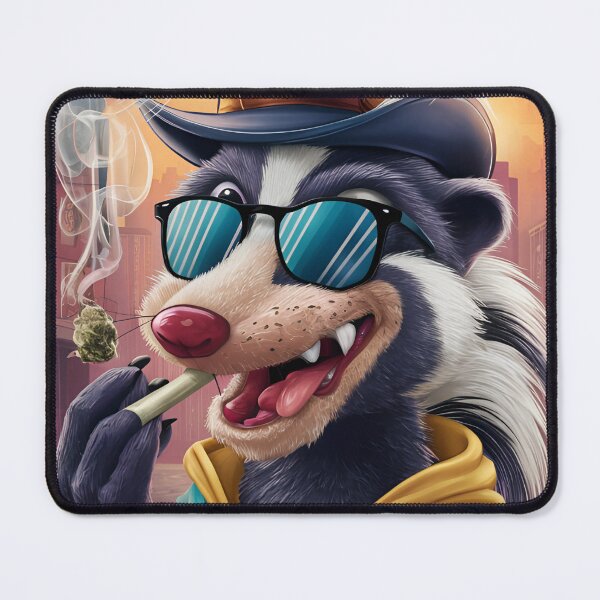 Item preview, Smoking Skunk Art T-Shirt – Cool Retro Animal Graphic | Funny Stoner Skunk 420 Streetwear Tee designed and sold by ZyxDes.